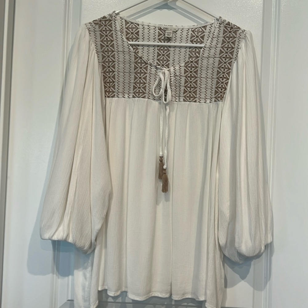 CATO Aztec embroidered/peasant blouse Sz 22/24
